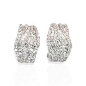 Oorbellen - 18 karaat Witgoud - 1.63ct. tw. Diamant, Nieuw