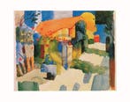 Kunstdruk August Macke - Haus im Garten 71x56cm, Verzenden, Nieuw