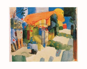 Kunstdruk August Macke - Haus im Garten 71x56cm, Huis en Inrichting, Verzenden, Nieuw