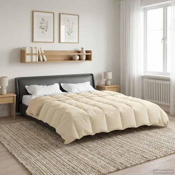 vidaXL Zomer Dekbed Gekwilt Crème 200 x 240 cm Microfiber, Verzenden, Nieuw