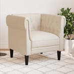 vidaXL Fauteuil Chesterfield-stijl linnen, Verzenden, Nieuw, Eenpersoons, Stof