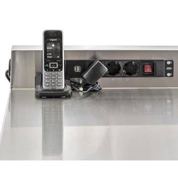 Power frame (inbouw) met 3 stopcontacten, 2 usb, Doe-het-zelf en Verbouw, Ophalen of Verzenden, Nieuw