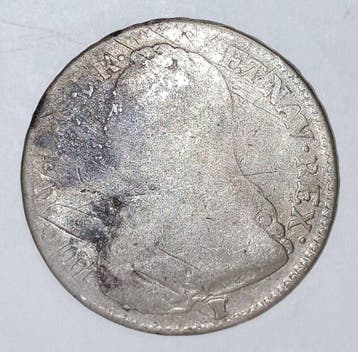 1/2 écu France Frankreich Gad 313 Louis Xv 1/2 Ecu Mit Ol.., Verzenden