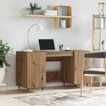 vidaXL Bureau artisanaal eikenkleurig 140 x 50 x 75 cm, Huis en Inrichting, Bureaus, Verzenden, Nieuw