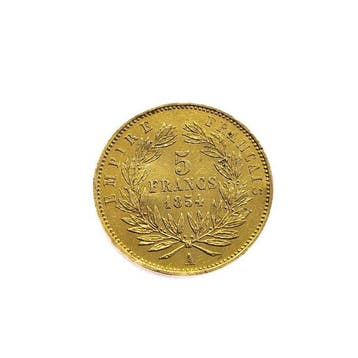 Frankrijk. Napoléon III. 5 Francs 1854-A, Paris