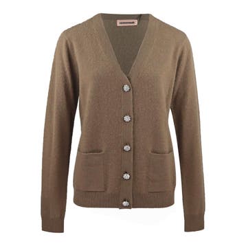 Custommade • bruin kasjmier vest Aisha • M, Maat 38/40 (M), Bruin, Verzenden, Nieuw