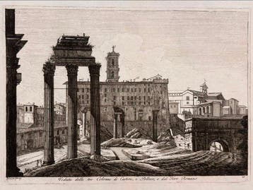Luigi Rossini (1790-1857) - Veduta delle tre Colonne di
