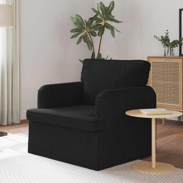 vidaXL Bank Zwart 84 x 80 x 85 cm Stof, Huis en Inrichting, Verzenden, Nieuw, Stof, Minder dan 150 cm