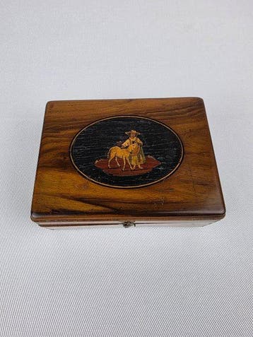 Doos - Walnoot, Andere edele houtsoorten - Scatolina, Antiek en Kunst, Curiosa en Brocante