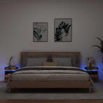 vidaXL Nachtkastjes met LED-verlichting 2 st 40x39x48,5 cm, Huis en Inrichting, Slaapkamer | Nachtkastjes, Verzenden, Nieuw, Hout