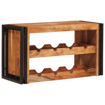 vidaXL Wijnrek Bruin 80 x 45 x 33 cm Massief Acaciahout, Verzenden, Nieuw