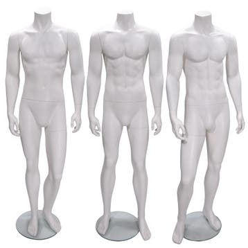 3x HEADLESS ETALAGEPOP HEER MERK GRUPPO CORSO MIX WIT, Ophalen of Verzenden