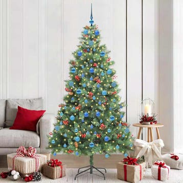 vidaXL Kunstkerstboom 300 LEDs Warmwit PVC en Metaal Groen, Verzenden, Nieuw