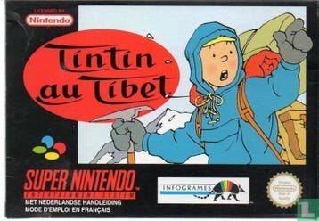 TinTin au Tibet in Doos - Beschadigd Doosje (SNES Games), Ophalen of Verzenden, Zo goed als nieuw