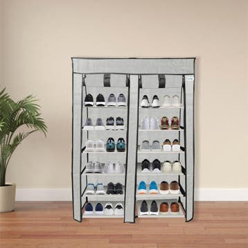 Schoenenrek | Schoenenkast | Kledingkast | 90x28x126 | Grijs, Verzenden, Nieuw