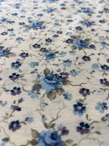 Blue Garden – Micro Rose Inglesi - Textiel - 280 cm - 250 cm, Antiek en Kunst