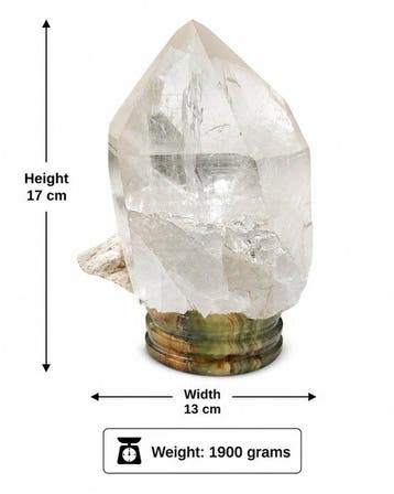 Kwarts Kristal - Hoogte: 17 cm - Breedte: 13 cm- 1900 g -