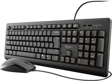 Trust Primo Toetsenbord & Muis set - QWERTY Zwart, Verzenden, Nieuw