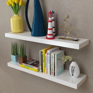 Zwevende Boekenplanken MDF | Tweedekansje | OP=OP, Ophalen of Verzenden, Gebruikt