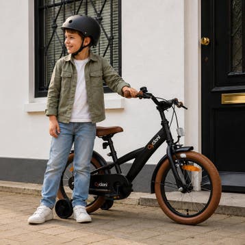 Cycloni Kinderfiets - 12, 14 en 16 Inch - Jongensfiets Zwart, Terugtraprem, Zijwieltjes, Nieuw, Ophalen of Verzenden