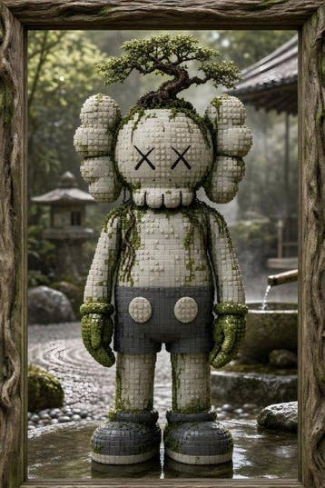 daveY - KAWS LEGO – Nature Reclaims (Zen Bonsai), Nieuw