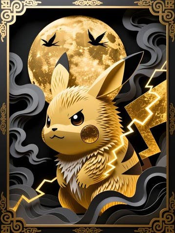 AT9 - Canvas - Pikachu della Luna Dorata, Nieuw