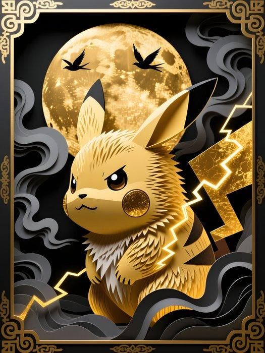 AT9 - Canvas - Pikachu della Luna Dorata, Spelcomputers en Games, Spelcomputers | Overige Accessoires