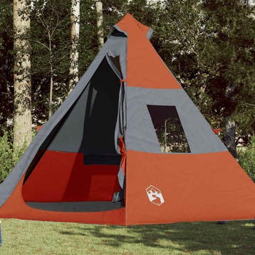 vidaXL Tipitent 7-persoons waterdicht oranje, Caravans en Kamperen, Verzenden, Nieuw, Tot en met 2