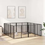 vidaXL Hondenhek 8 pcs Zwart 100 x 80 cm Gegalvaniseerd, Verzenden, Nieuw