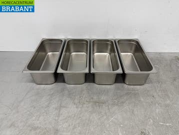 RVS ijsbakken 5 liter set van 4 stuks Horeca, Ophalen of Verzenden, Nieuw zonder verpakking