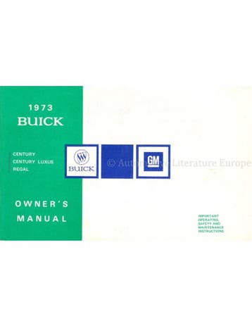 1973 BUICK CENTURY | CENTURY LUXUS | REGAL INSTRUCTIEBOEKJE
