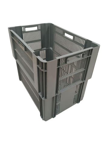 Nestbare Stapelkrat, 600x400x500 mm, euronorm, grijs, Ophalen of Verzenden