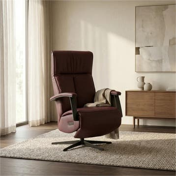 Leren relaxfauteuil met hartbalans Pure - Toledo Bordeaux, Huis en Inrichting, Bohemian, Industrieel, Modern, Scandinavisch, Nieuw