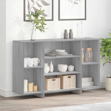 vidaXL Dressoir 120x30x75 cm bewerkt hout grijs sonoma, 100 tot 150 cm, Verzenden, Nieuw, 25 tot 50 cm