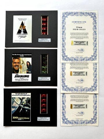 Stanley Kubrick – Extremely rare Set of 3 Mounted 35mm Film, Nieuw