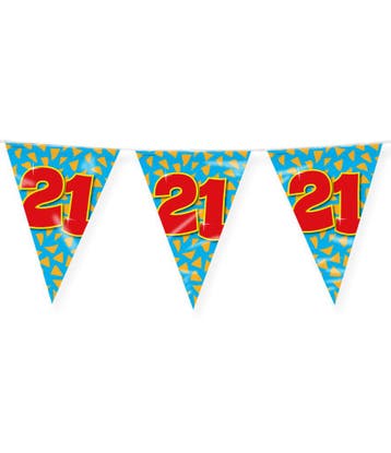 Happy Verjaardag Vlaggenlijn 21 Jaar (10m), Hobby en Vrije tijd, Feestartikelen, Ophalen of Verzenden, Nieuw