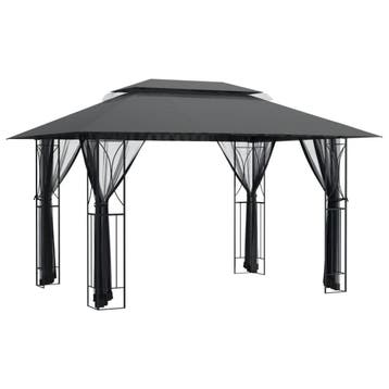 Stijlvol tuinpaviljoen antraciet - Retour buitenkans, Tuin en Terras, Ophalen of Verzenden, Zo goed als nieuw, Tuinpaviljoen