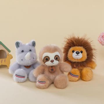 Schattige Pluche Dieren Knuffels (15cm) - Panda, Leeuw, Bij