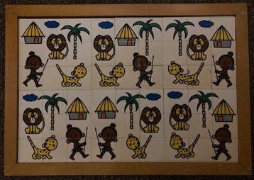 Educo Puzzel leeuwen, panters, palmbomen, Verzenden, Nieuw