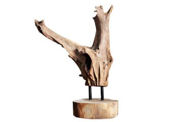 Massief teakhouten ornament FLAME 30-40cm drijfhout, Huis en Inrichting, Woonaccessoires | Overige, Ophalen of Verzenden, Nieuw