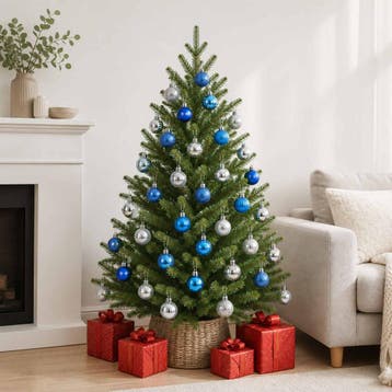 vidaXL Kerstballen set 150 st Blauw en zilver 3 cm, Verzenden, Nieuw