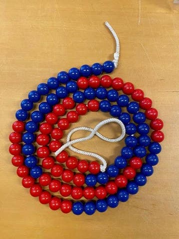 Klassikale Rekenketting 100 kralen rood/blauw, Verzenden, Nieuw