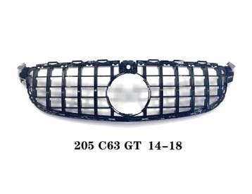 Grille voor C-Klasse C63 | GTR Style Full Black | 14-18 CAM, Voor, Mercedes-Benz, Nieuw, Ophalen of Verzenden