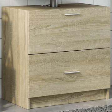 vidaXL Wastafelkast 59x37x59 cm bewerkt hout sonoma, Verzenden, Nieuw, Wastafelkast, Minder dan 100 cm