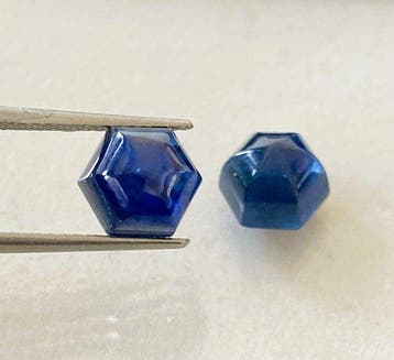 2 pcs Saffier - 7.46 ct - Antwerp Laboratory for Gemstone, Nieuw