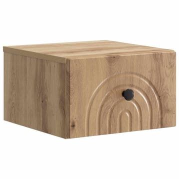 vidaXL Wandbeugel Bedkast met lade Artisanaal eiken 33 x, Minder dan 45 cm, Verzenden, Nieuw, Minder dan 55 cm