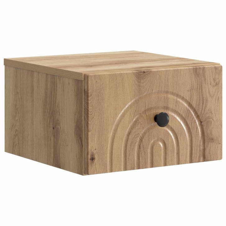 vidaXL Wandbeugel Bedkast met lade Artisanaal eiken 33 x, Huis en Inrichting, Slaapkamer | Nachtkastjes, Nieuw, Minder dan 45 cm