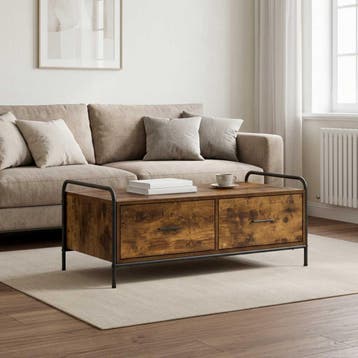 vidaXL Salontafel Gerookt eiken 99,5 x 49 x 41 cm Bewerkt, Huis en Inrichting, Verzenden, Nieuw, Overige houtsoorten, Minder dan 50 cm