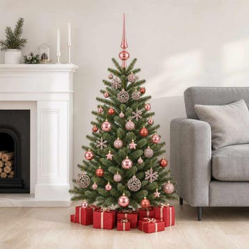 vidaXL Kerstballen set 111 st Roosroze 6 cm Polystyreen, Verzenden, Nieuw