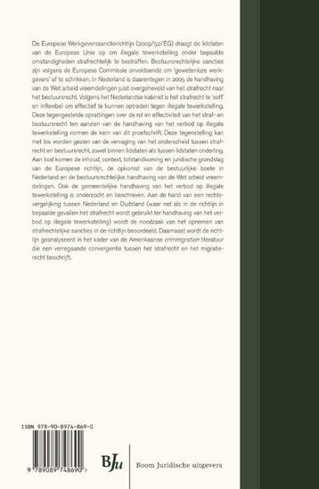De handhaving van het verbod op illegale tewerkstelling, Verzenden, Zo goed als nieuw, P.J. Krop